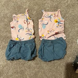 3 months 2pc denim shorts set